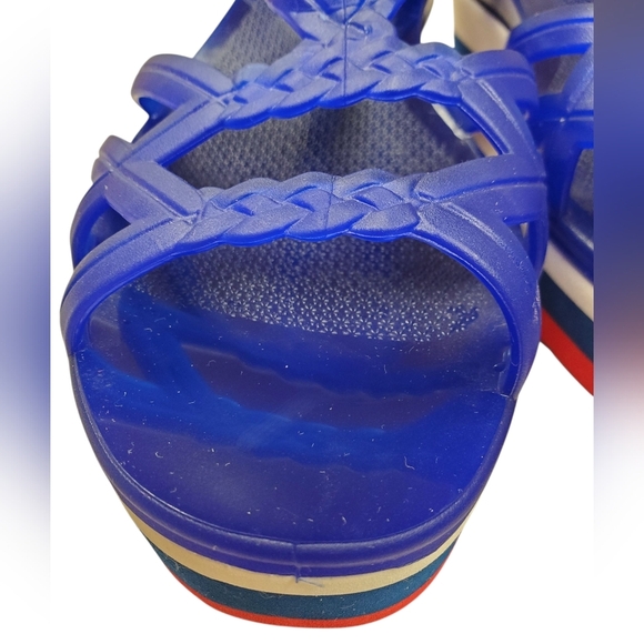 Lemon Jelly Red, White, & Blue Platform Sandals. 39 - Picture 9 of 11